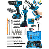 Eisenn Germany BL Motor 3lü Set Budama Makası 40 mm + Yağ Pompalı Dal Kesme + Matkap 13 MM Akülü Set - 1