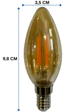 Cata CT-4280 4W 1800K (Amber) E14 Duylu Rustik Led Dekoratif Ampul (10 Adet) - 3