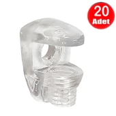 Aletçantam Şeffaf Cam Tutucu Duvar Raf Altı Kıskacı Etejer Ayağı - 20 adet - 1
