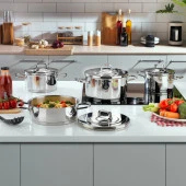 Schafer New Prime Çelik Tencere Seti 8 Parça-Inox - 1