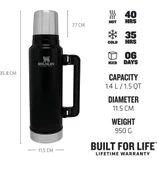 Stanley Klasik Vakumlu Siyah Çelik Termos 1,4 Lt - 3