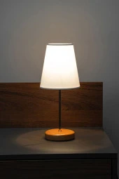 BY-LAMP Masa Lambası Hediye Abajur Lamba Yatak Odası Lambası Gold Gövde Beyaz Şapka Başucu Aydınlatma - 2