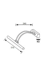 BY-LAMP Krom Ayna Üstü 50 Cm Led Banyo Aplik Duvar Ayna Resim Tablo - 2