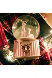 BY-LAMP Pembe Yılbaşı Geyikleri Işıklı ve Müzikli Kar Küresi - 2