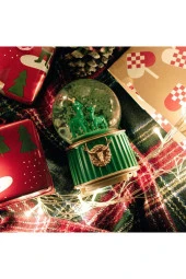 BY-LAMP Yeşil Yılbaşı Geyikleri Işıklı ve Müzikli Kar Küresi - 4