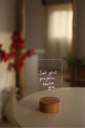 BY-LAMP Kalemli Yazılabilir 7 Renk Işıklı LED Mesaj Panosu Gece Lambası thumbnail 1