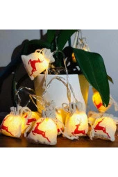 BY-LAMP New Year Yeni Yıl Hediyesi Geyik Figürlü Yılbaşı Çuvalı Işık Zinciri thumbnail 1