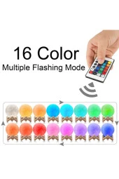 BY-LAMP Ay Gece Lambası 16 Renk Kumandalı 13 cm thumbnail 2