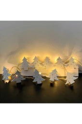 BY-LAMP Yılbaşı Süsleme Led Işık Ahşap Çam Ağacı Mandallı Işık Zinciri - 4