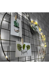 BY-LAMP Işıklı ve Mandallı Elma Siyah Tel Pano - 3