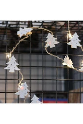 BY-LAMP Yılbaşı Süsleme Led Işık Ahşap Çam Ağacı Mandallı Işık Zinciri - 2