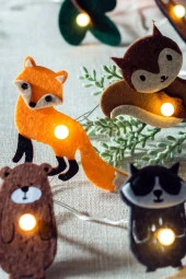 BY-LAMP Orman Hayvanları Süsleme Işıkları Iç Mekan Doğum Günü Partisi Dekorasyon Led Işık Zinciri - 3