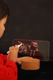 BY-LAMP Kalemli Yazılabilir 7 Renk Işıklı LED Mesaj Panosu Gece Lambası thumbnail 4