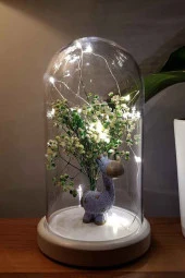 BY-LAMP Çocuk Odası Gece Lambası Hediyesi Mavi Zürafa Figürlü Led Işıklı Lamba Beyaz Taban thumbnail 1