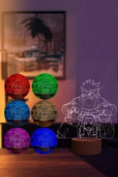 BY-LAMP Naruto Kakashi Team 7 Figürlü Dekoratif Hediye Led Masa Lambası | 7 Işık Rengi | Ahşap Taban thumbnail 2