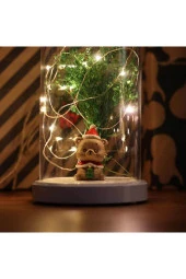 BY-LAMP Işıklı Fanus Ayıcık Ve Çiçek Figürlü Led Lamba Çocuk Odalarına Özel Hediyelik thumbnail 2