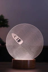 BY-LAMP Sürat Teknesi Figürlü Dekoratif Hediye Led Masa Lambası | 7 Işık Rengi | Ahşap Taban thumbnail 1