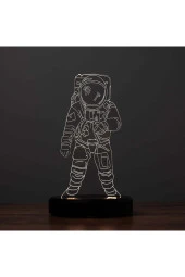 BY-LAMP Astronot Masa Lambası Akrilik 3D Hediye Led Gece Lambası thumbnail 4