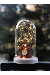 BY-LAMP Yılbaşı Hediyesi Işıklı Fanus New Year Noel Baba Çuval Figürü Yeni Yıl Hediyesi Led Lamba thumbnail 1