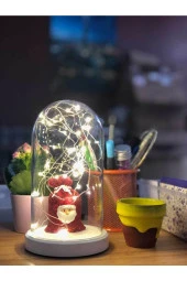 BY-LAMP Yılbaşı Hediyesi Işıklı Fanus New Year Noel Baba Çuval Figürü Yeni Yıl Hediyesi Led Lamba thumbnail 2