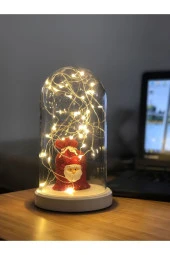 BY-LAMP Yılbaşı Hediyesi Işıklı Fanus New Year Noel Baba Çuval Figürü Yeni Yıl Hediyesi Led Lamba thumbnail 3