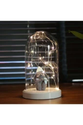 BY-LAMP Işıklı Fanus Mavi Şapkalı Tavşan Figürlü Gece Lambası Çocuk Odası Hediye Lamba - 2