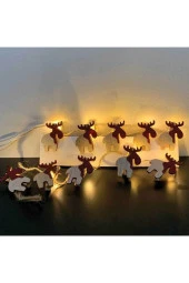 BY-LAMP Yılbaşı Süsleme Led Işık Yeni Yıl Hediyesi Ahşap Geyik Mandallı Işık Zinciri thumbnail 4