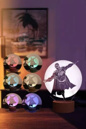 BY-LAMP Superman Figürlü Dekoratif Hediye Led Masa Lambası | 7 Işık Rengi | Ahşap Taban - 2
