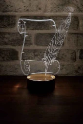 BY-LAMP Mektup Led Masa Lambası Ahşap Taban 7 Farklı Işık Renkli Gece Lambası Hediye Dekoratif Aydınlatma thumbnail 1