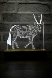 BY-LAMP Afrika Ceylanı Figürlü Dekoratif Hediye Led Masa Lambası | 12 Volt Adaptörlü | Ahşap Taban thumbnail 1