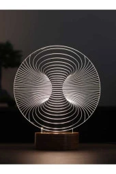 BY-LAMP Ilizyon Led Masa Lambası Ahşap Taban 7 Farklı Işık Renkli - 1