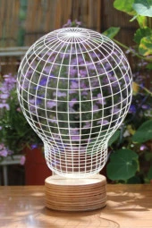 BY-LAMP Dekoratif Ampul Figürlü Dekoratif Hediye Led Masa Lambası | 7 Işık Rengi | Ahşap Taban thumbnail 1