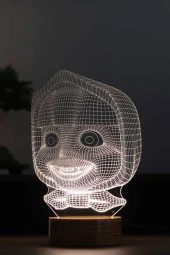 BY-LAMP Maşa Led Masa Lambası Ahşap Taban 7 Farklı Işık Renkli Çocuk Odası Hediye Dekoratif Aydınlatma - 1