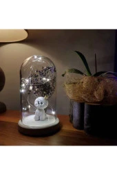 BY-LAMP Işıklı Fanus Sevimli Köpek Figürlü Lamba Çocuk Odası Gece Lambası Hediyesi Beyaz Taban thumbnail 2