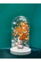 BY-LAMP Işıklı Fanus Çantalı Kedi Figürlü Led Gece Lambası Doğum Gününe Özel Hediye thumbnail 4