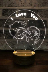 BY-LAMP 3 Boyutlu Aşk Kız Ve Erkek Led Masa Lambası thumbnail 1