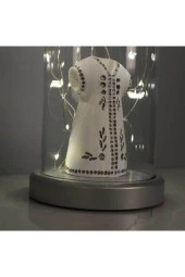 BY-LAMP Gümüş Kaftan Figürlü Lamba Led Işıklı Arkadaşa Hediye Gece Lambası thumbnail 4