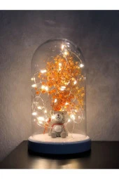 BY-LAMP Işıklı Fanus Çantalı Kedi Figürlü Led Gece Lambası Doğum Gününe Özel Hediye thumbnail 3