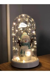 BY-LAMP Kardan Adam Figürlü Işıklı Led Lamba Kış Temalı Yeni Yıla Özel Hediye thumbnail 2