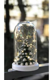 BY-LAMP Yılbaşı Ağacı Figürlü New Year Led Fanus Lamba Yeni Yıl Hediyesi Gece Lambası thumbnail 1