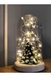 BY-LAMP Yılbaşı Ağacı Figürlü New Year Led Fanus Lamba Yeni Yıl Hediyesi Gece Lambası thumbnail 2