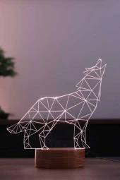 BY-LAMP Kurt Led Masa Lambası Ahşap Taban 7 Farklı Işık Renkli Gece Lambası Hediye Dekoratif Aydınlatma thumbnail 1