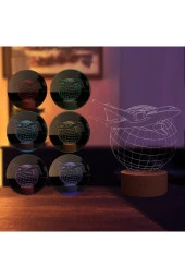 BY-LAMP Uçak Ve Dünya Figürlü Dekoratif Hediye Led Masa Lambası | 7 Işık Rengi | Ahşap Taban thumbnail 2