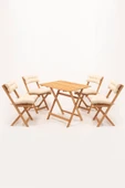 Meya Dekor 4+1 Minderli Balkon Bahçe Mutfak Bistro Set Katlanır Masa-Sandalye - 1
