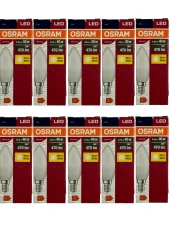 Osram 4,9W (40W) 2700K (Sarı Işık) E14 Duylu Led Ampul (10 Adet) - 1