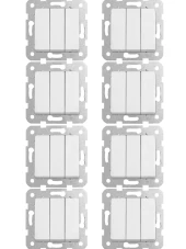 Viko Linnera Üçlü Anahtar Beyaz 90440068 (Çerçeve Dahil) (8 Adet) - 1