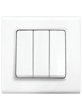 Viko Linnera Üçlü Anahtar Beyaz 90440068 (Çerçeve Dahil) (8 Adet) - 3