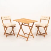Meya Dekor Balkon - Bahçe - Mutfak 3'lü Bistro Set 2 Sandalye 1 Masa - 1