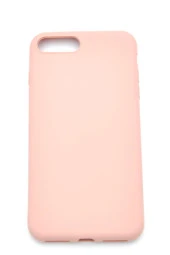 iPhone 7 Plus / 8 Plus Uyumlu Düz Renk Esnek Yumuşak Silikon Kılıf  Rubber Pembe thumbnail 2
