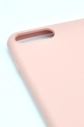 iPhone 7 Plus / 8 Plus Uyumlu Düz Renk Esnek Yumuşak Silikon Kılıf  Rubber Pembe thumbnail 3
